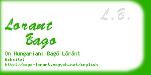 lorant bago business card